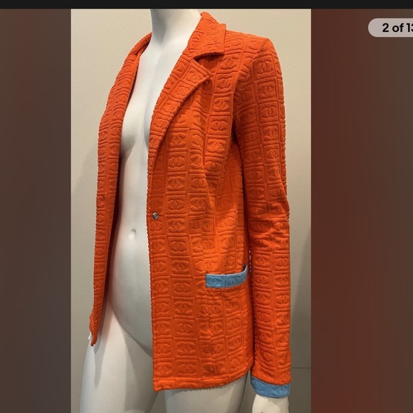 Summer Chanel terry cloth blazer cc logo embossed - Picture 7 of 13